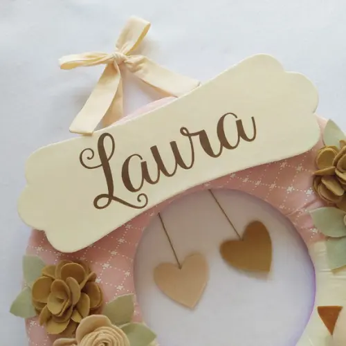 Guirlanda Porta de Maternidade Passarinhos Nude Laura