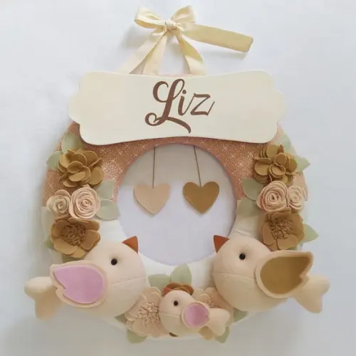 Guirlanda Porta de Maternidade Passarinhos Nude Liz