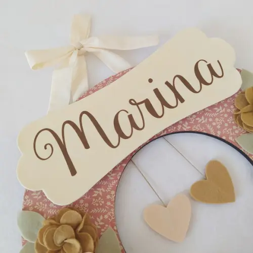Guirlanda Porta de Maternidade Passarinhos Nude - Marina
