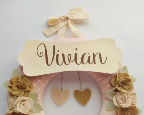 Guirlanda Porta de Maternidade Passarinhos Nude - Vívian
