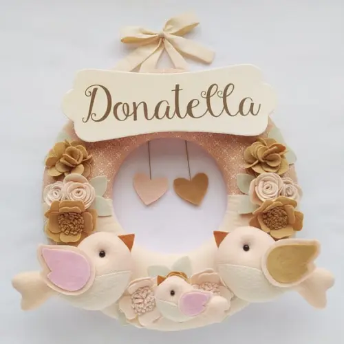 Guirlanda Porta de Maternidade Passarinhos Nude Donatella