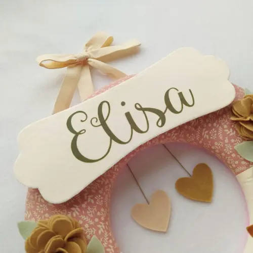 Guirlanda Porta de Maternidade Passarinhos Nude Elisa