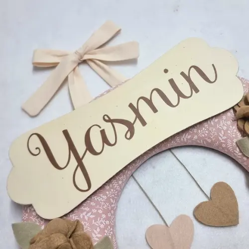 Guirlanda Porta de Maternidade Passarinhos Nude Yasmin
