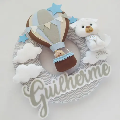 Guirlanda Porta Maternidade Balão e Cachorrinho - Guilherme