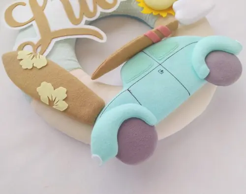 Guirlanda Surf ou Praia: Prancha, Fusca, Sol e Nuvem - Luca