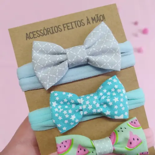 Kit 5 Faixinhas de Laços Baby - Laços Borboleta e Isa 2