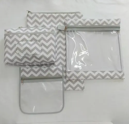 Kit Escolinha Creche para Organização - Chevron Cinza