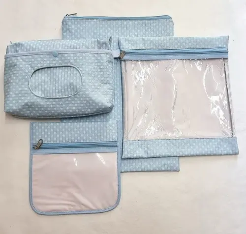 Kit Escolinha Creche para Organização - Poá Azul Bebê