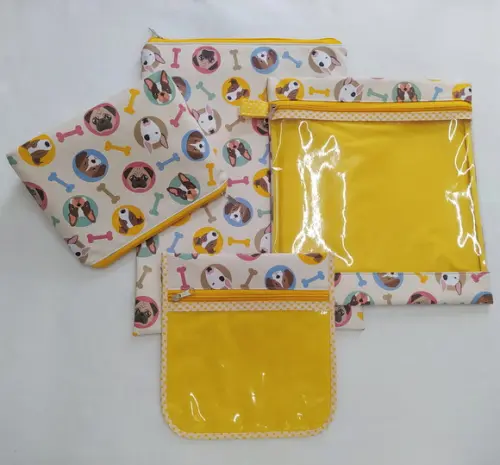 Kit Organização Bolsa Bebê Escolinha Creche - Cachorrinhos