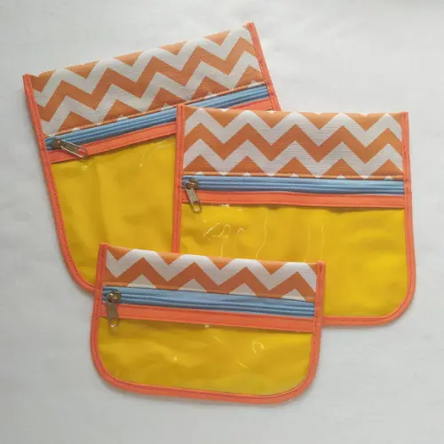 Kit Organizadores Multiuso Bolsa do Bebê - Chevron Laranja
