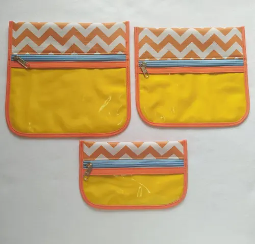 Kit Organizadores Multiuso Bolsa do Bebê - Chevron Laranja