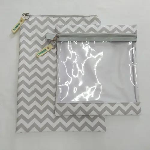Kit Organizadores Roupa Limpa e Suja - Chevron Cinza