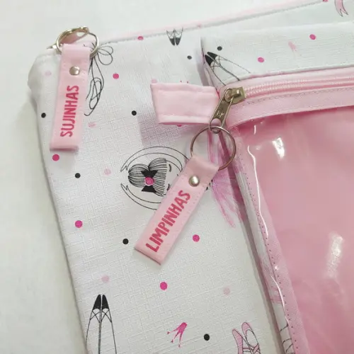 Kit Organizadores Roupa Limpa e Suja - Bailarina Rosa