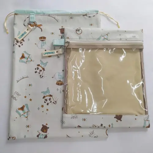 Kit Organizadores Roupa Limpa e Suja - Circo Animais Retrô