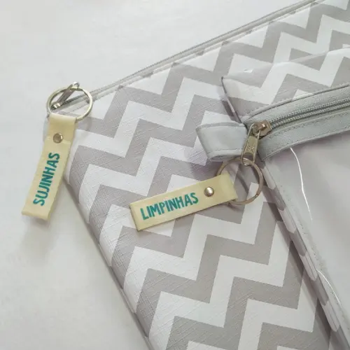 Kit Organizadores Roupa Limpa e Suja - Chevron Cinza