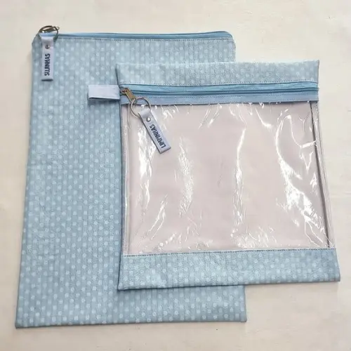 Kit Organizadores Roupa Limpa e Suja - Poá Azul Bebê
