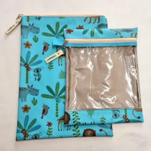 Kit Organizadores Roupa Limpa e Suja - Safari Turquesa