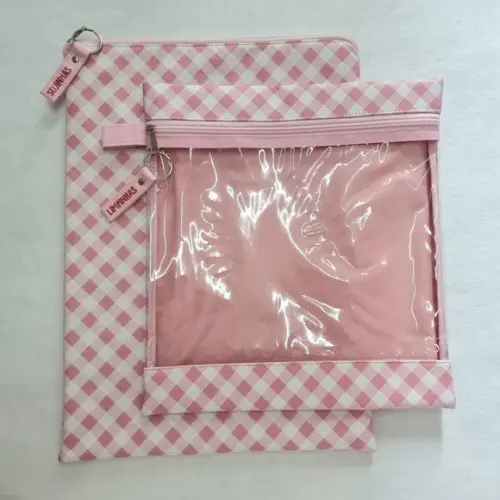 Kit Organizadores Roupa Limpa e Suja - Xadrez Rosa