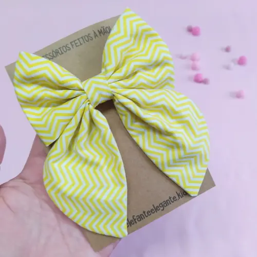Laço Bella m Chevron Amarelo