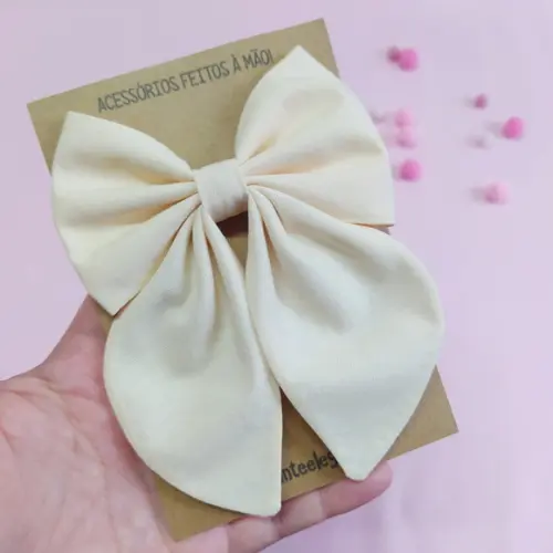 Laço Bella m Creme Liso