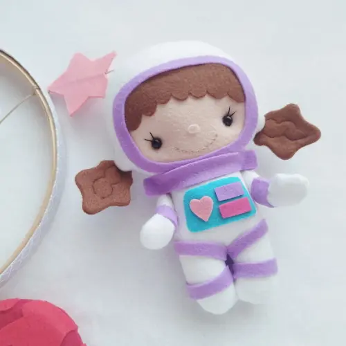 Móbile + Enfeite de Porta - Astronauta, Foguete e Planetas Julia