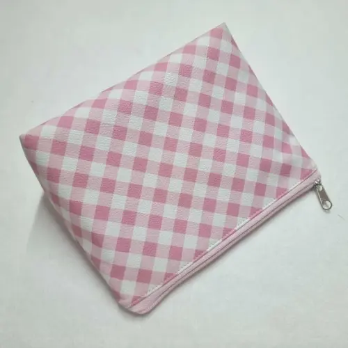 Necessaire Básica - Xadrez Rosa