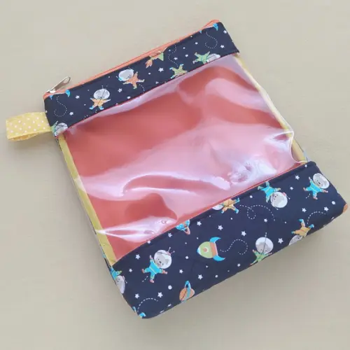 Necessaire com Visor Transparente m - Astronautas