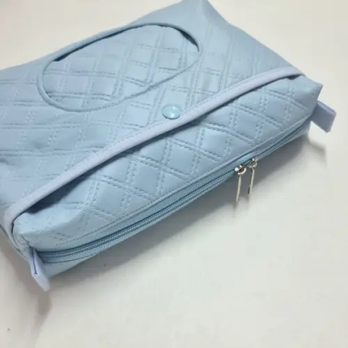 Necessaire Porta Fraldas e Lenço Umedecido - Azul Bebê