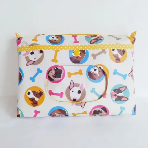 Necessaire Porta Fraldas e Lenço Umedecido - Cachorrinhos