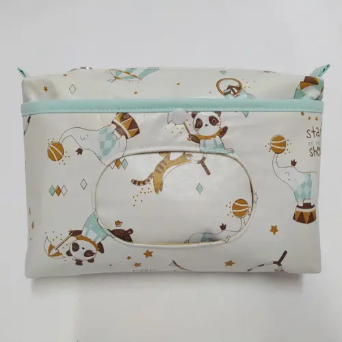 Necessaire Porta Fraldas e Lenço Umedecido - Circo Retrô