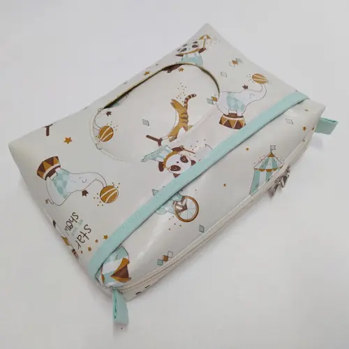 Necessaire Porta Fraldas e Lenço Umedecido - Circo Retrô