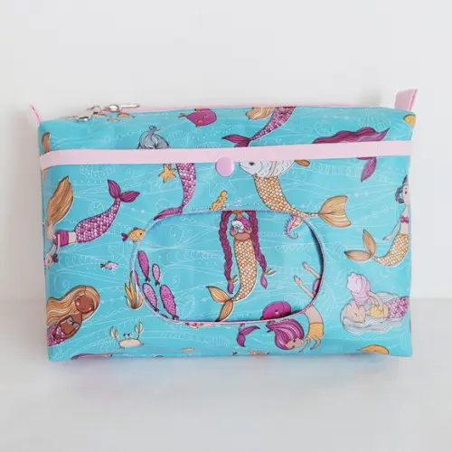Necessaire Porta Fraldas e Lenço Umedecido - Sereias