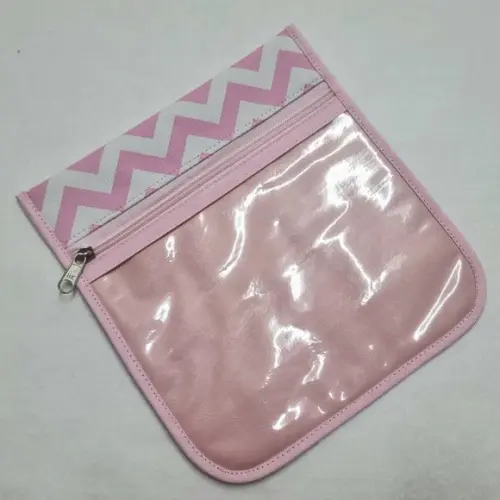 Porta Kit de Higiene - Chevron Rosa