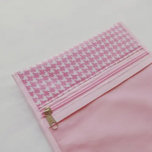 Porta Kit de Higiene - Pied de Poule Rosa