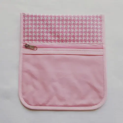 Porta Kit de Higiene - Pied de Poule Rosa