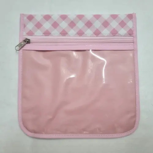 Porta Kit de Higiene - Xadrez Rosa