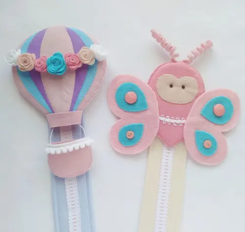 Porta Tiara, Laços e Fitas  Kit Balão e Borboleta de Feltro
