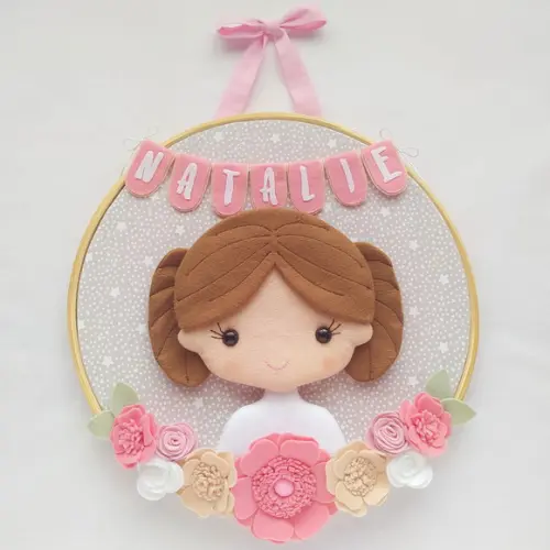 Quadro Bastidor Maternidade Menininha Princesa Natalie