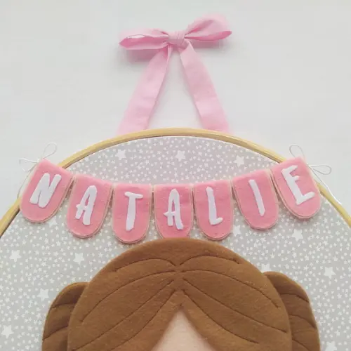 Quadro Bastidor Maternidade Menininha Princesa Natalie