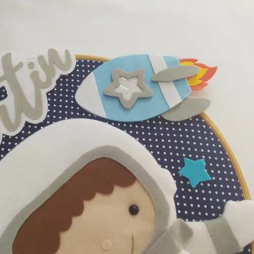 Quadro Bastidor Porta de Maternidade Astronauta Martin