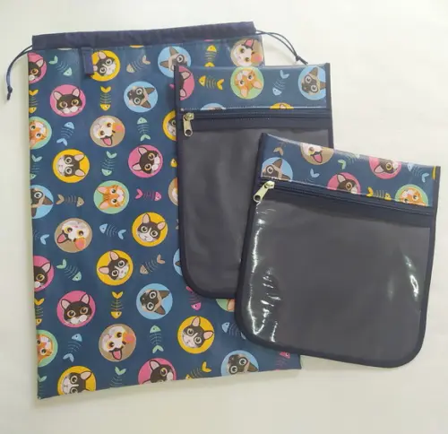 Saco Impermeável 28x40 + 2 Porta Kit Higiene - Gatinhos
