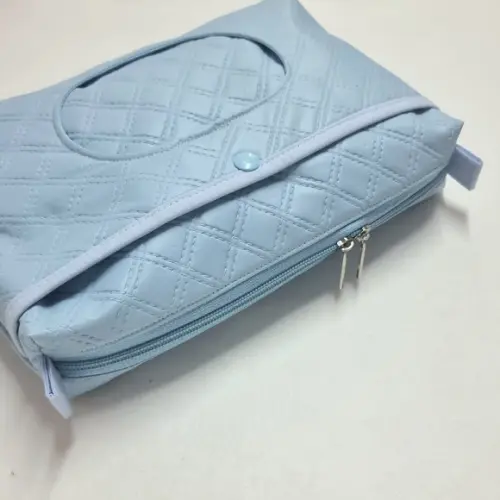 Saco Impermeável 28x40 + Necessaire Porta Fralda - Azul Bebê