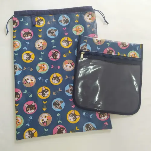 Saco Impermeável 28x40 + Porta Kit Higiene - Gatinhos
