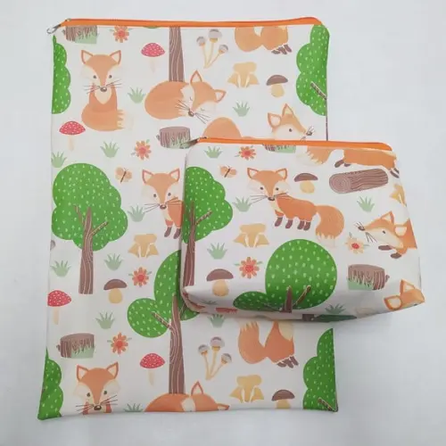 Saco Impermeável 28x40 Zíper + Necessaire Básica - Raposa
