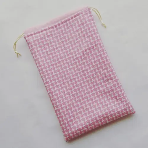 Saco Impermeável para Roupas 18x30 - Pied de Poule Rosa