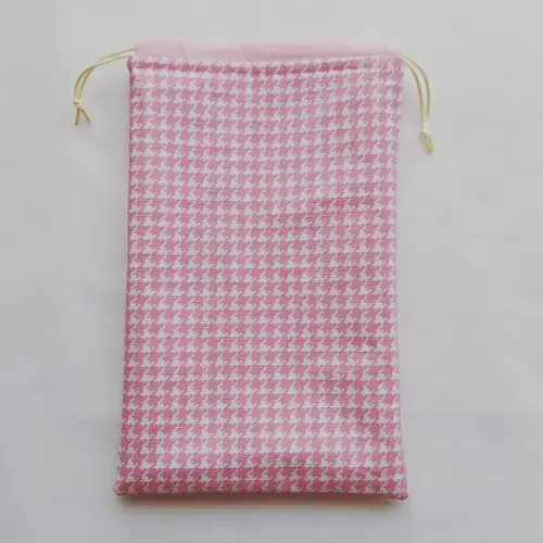 Saco Impermeável para Roupas 18x30 - Pied de Poule Rosa