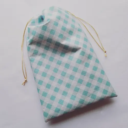 Saco Impermeável para Roupas 18x30 - Xadrez Verdinho