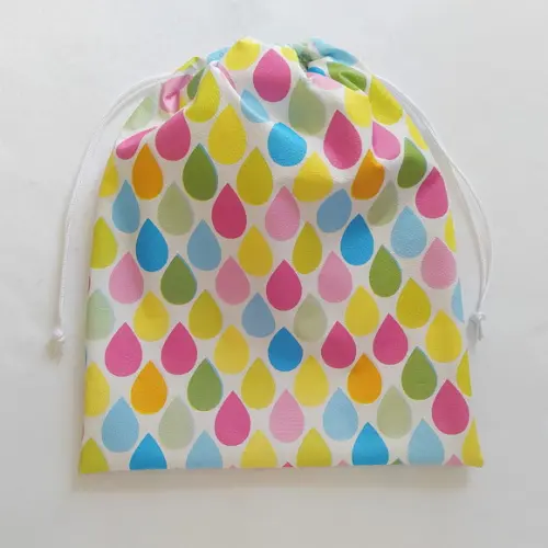 Saco Impermeável para Roupas 27x35 - Gotas Coloridas