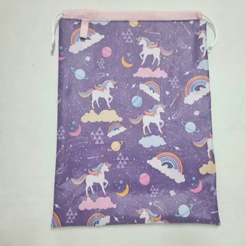 Saco Impermeável para Roupas 28x40 - Unicórnio Roxo