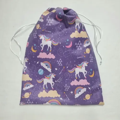 Saco Impermeável para Roupas 28x40 - Unicórnio Roxo